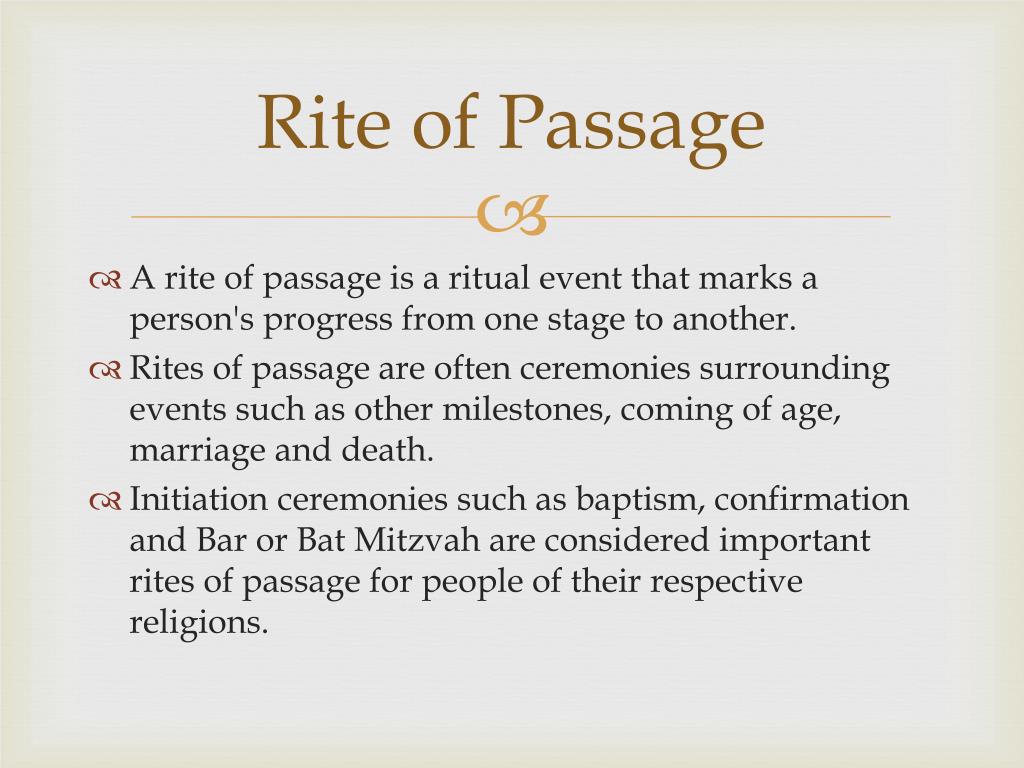 essay about rite of passage