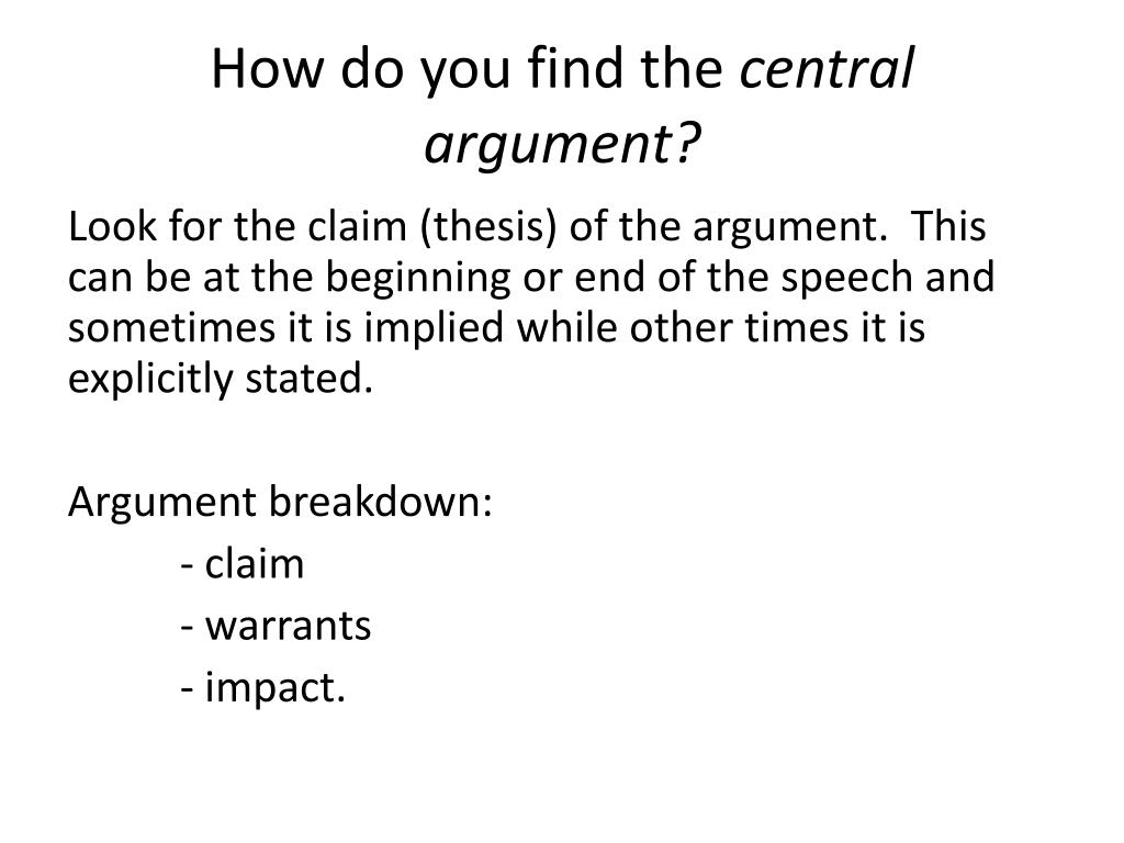 what is the central argument being made in giddings speech