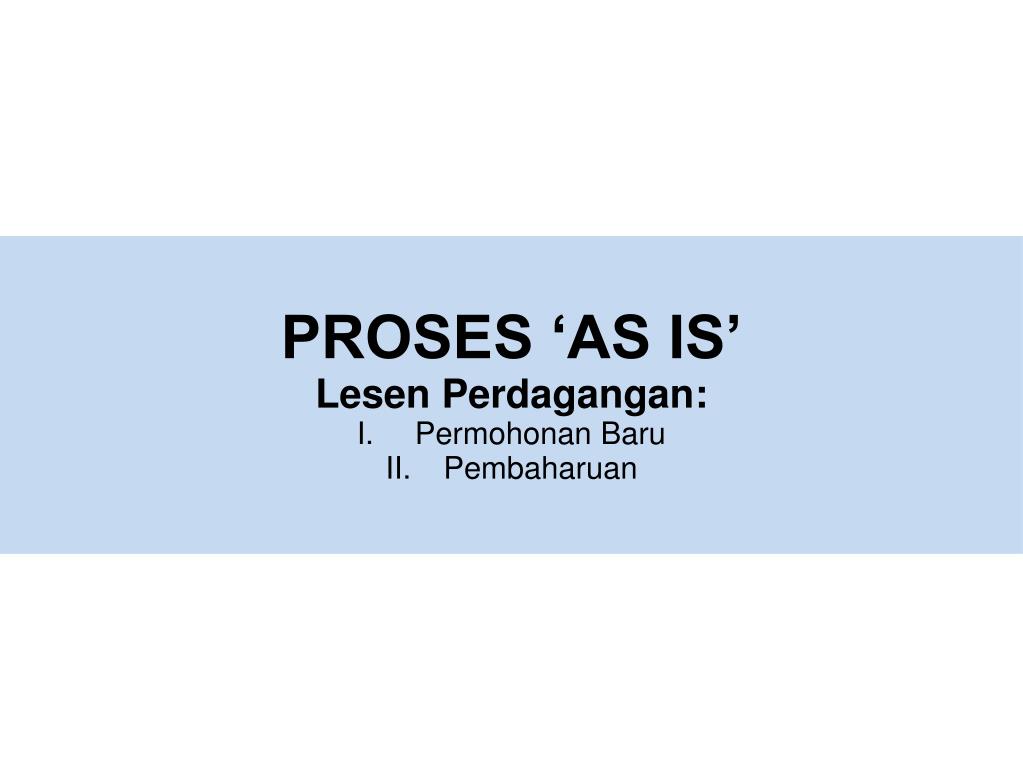 PPT - JABATAN PERBENDAHARAAN NEGERI SARAWAK: LESEN PERDAGANGAN