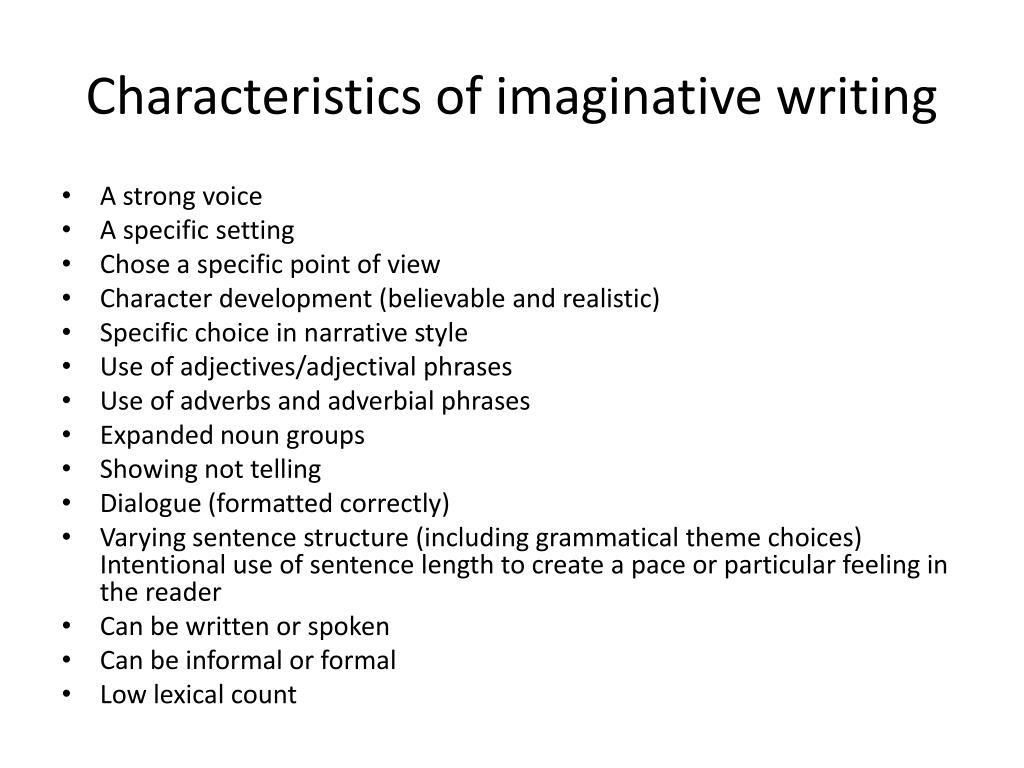 imaginative writing grade 6