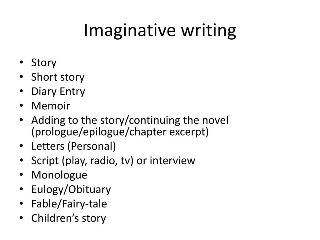 imaginative writing format