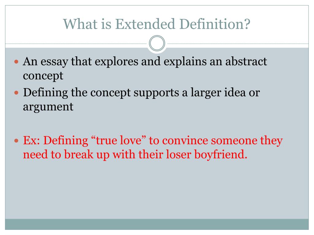 extended definition topics