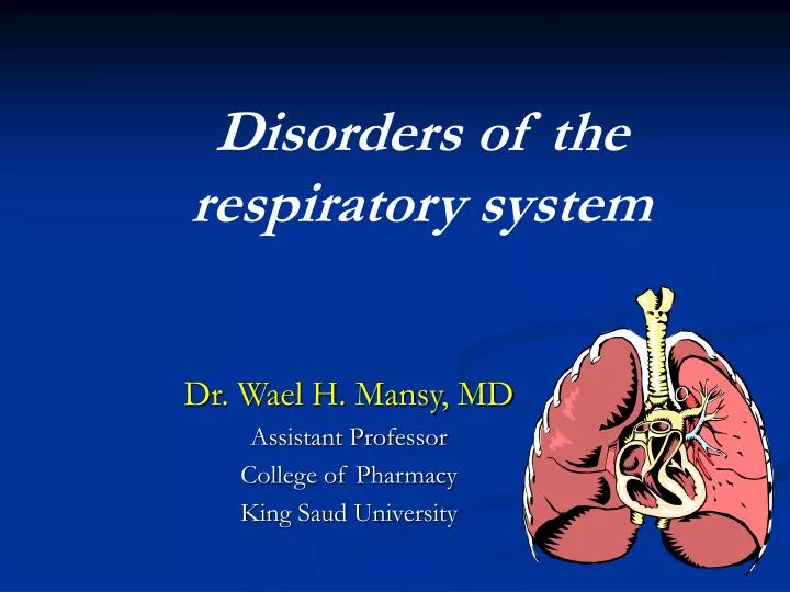 PPT Disorders Of The Respiratory System PowerPoint Presentation Free Download ID