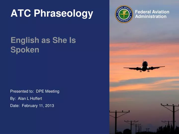 PPT ATC Phraseology PowerPoint Presentation, free download ID2208826