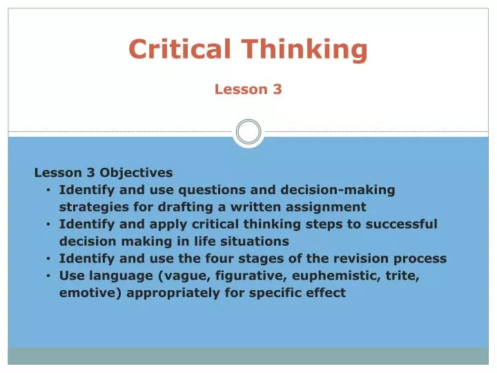 lesson 3 critical thinking