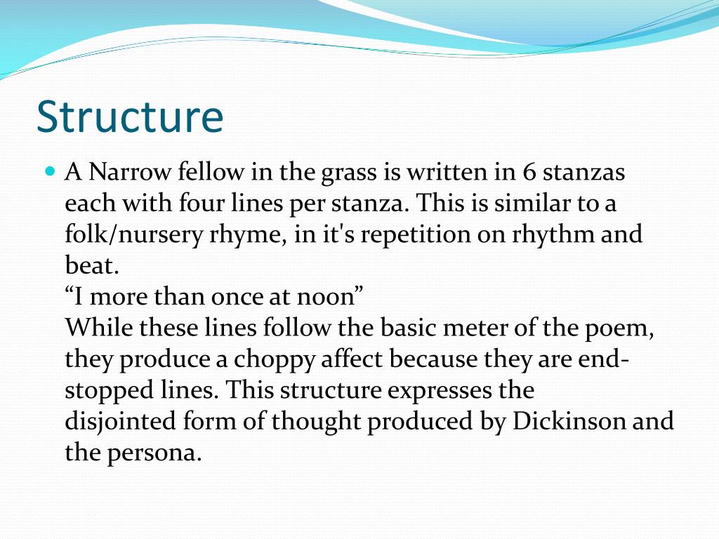 a narrow fellow in the grass meaning