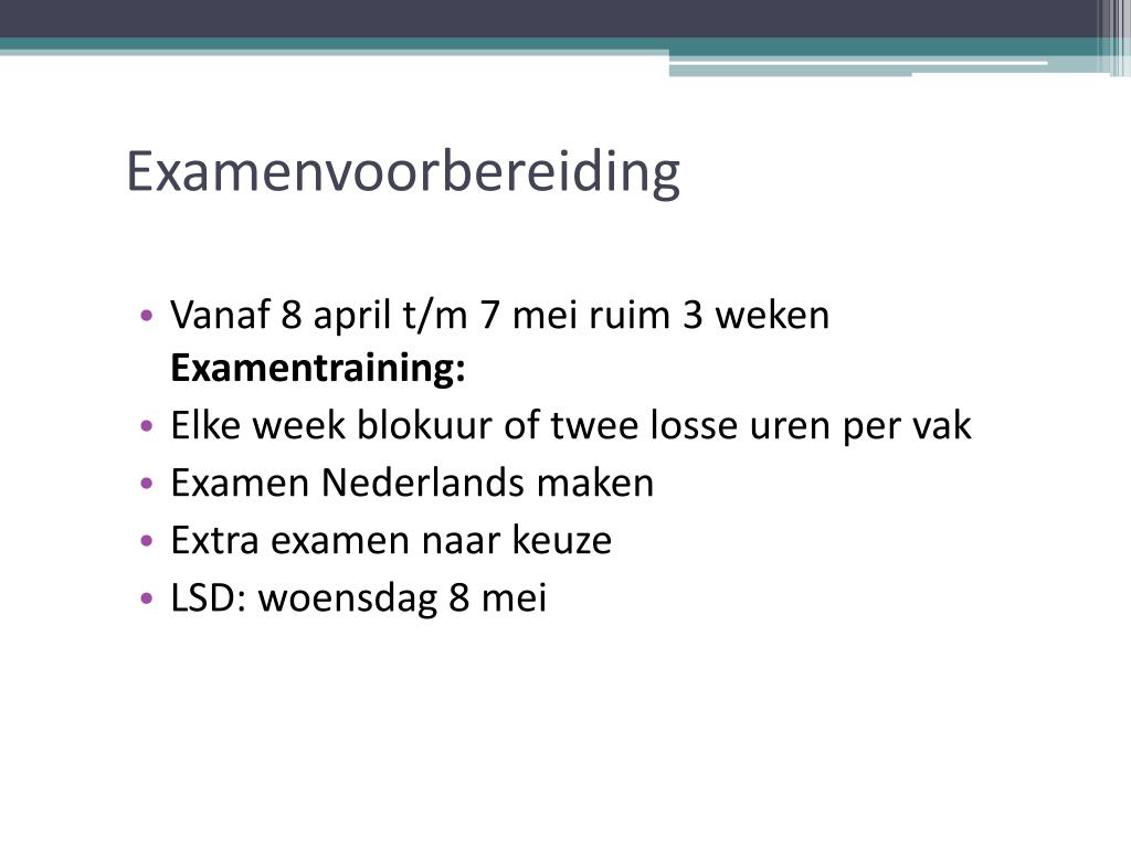 PPT - Centraal Examen op ‘t Aletta 2013 HAVO 5 & Vwo 6 PowerPoint