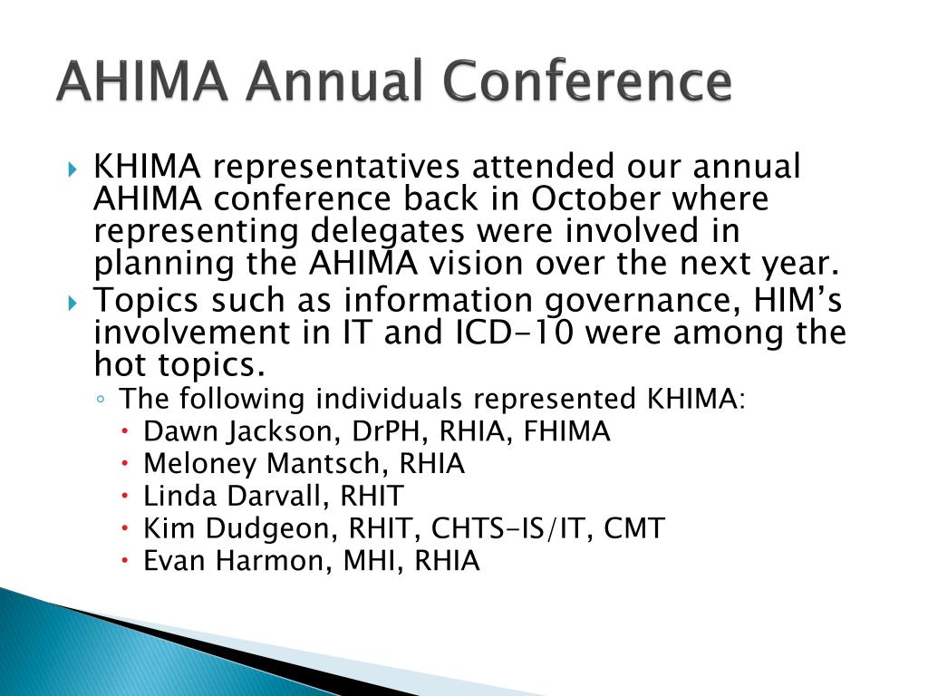 PPT - AHIMA and KHIMA Update PowerPoint Presentation, free download ...