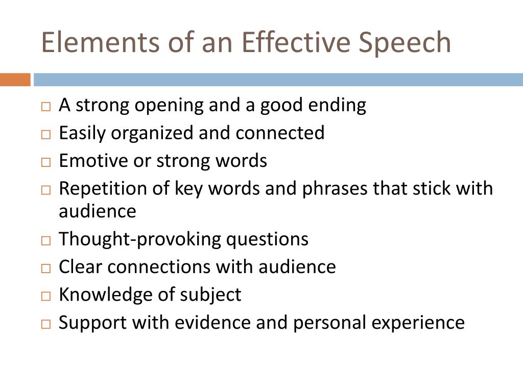 general features of speech writing