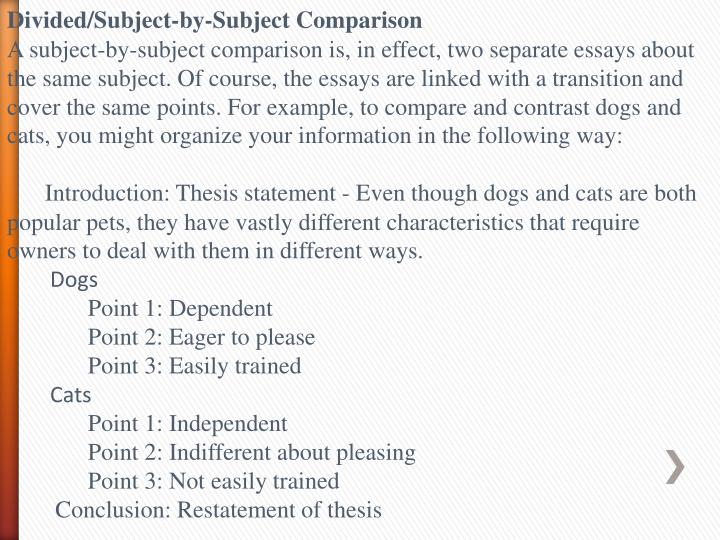 Environmental Science Essay Of Course The Essays Are Linked With A Transition And Cover The Same Points For Example To Compare And Contrast Dogs And Cats Persuasive Essay Thesis Statement also Sample Proposal Essay Ppt A Brief Overview To Writing A Comparisoncontrast Essay Living A Healthy Lifestyle Essay