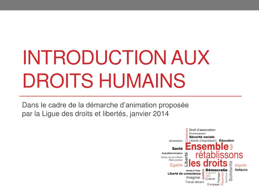 PPT - Introduction aux droits humains PowerPoint Presentation, free  download - ID:2212823