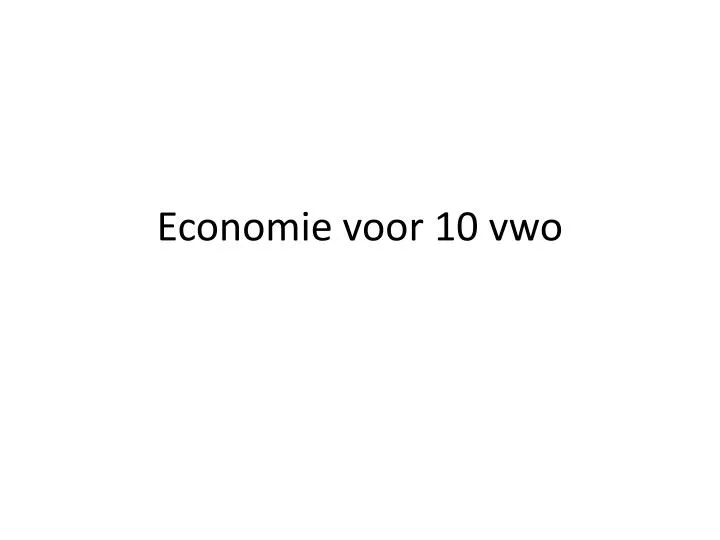 economie voor 10 vwo n.