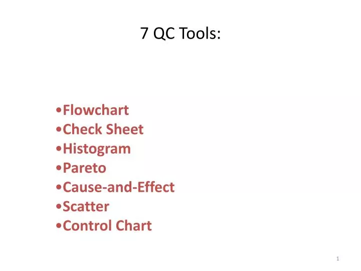 Check Sheet Pareto Chart