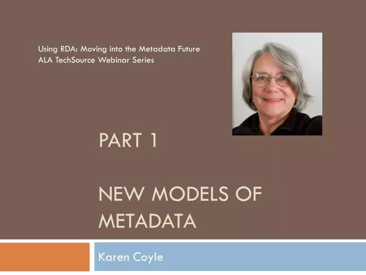 part 1 new models of metadata n.
