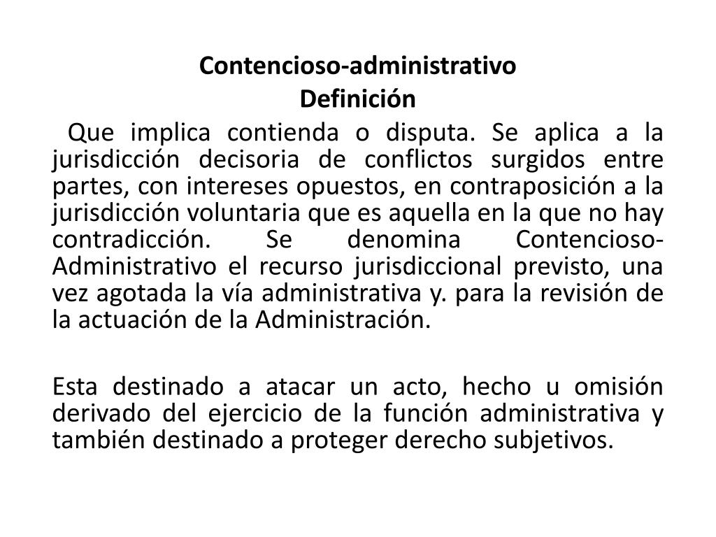 PPT - Contencioso-administrativo Definición PowerPoint Presentation ...