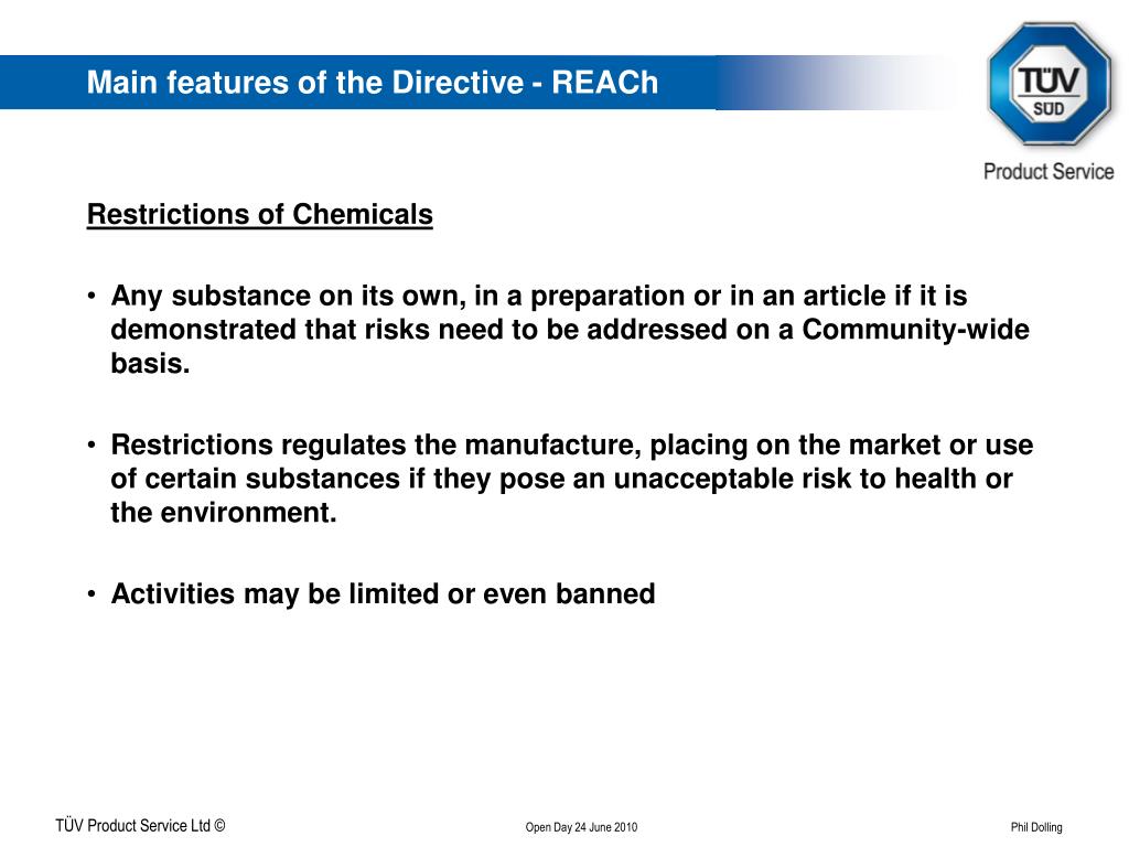 PPT REACh What is it and how does it affect you? Phil Dolling