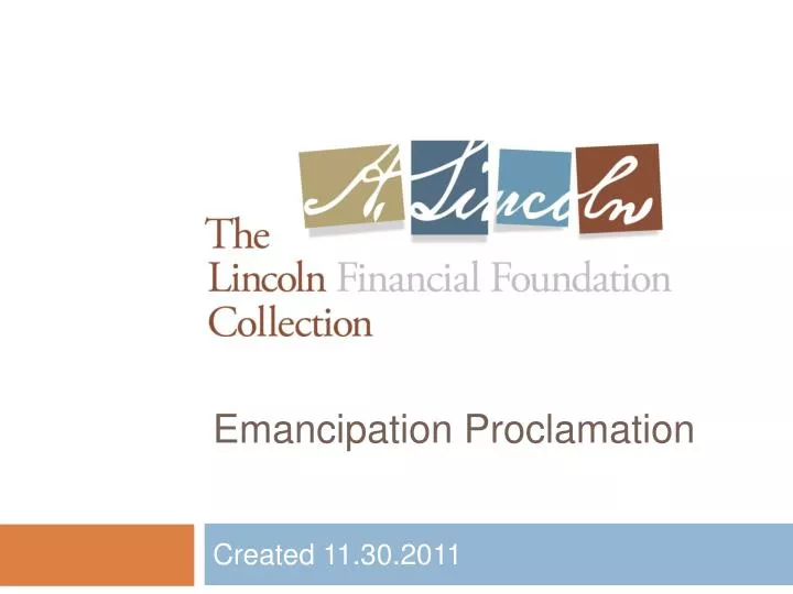 emancipation proclamation n.
