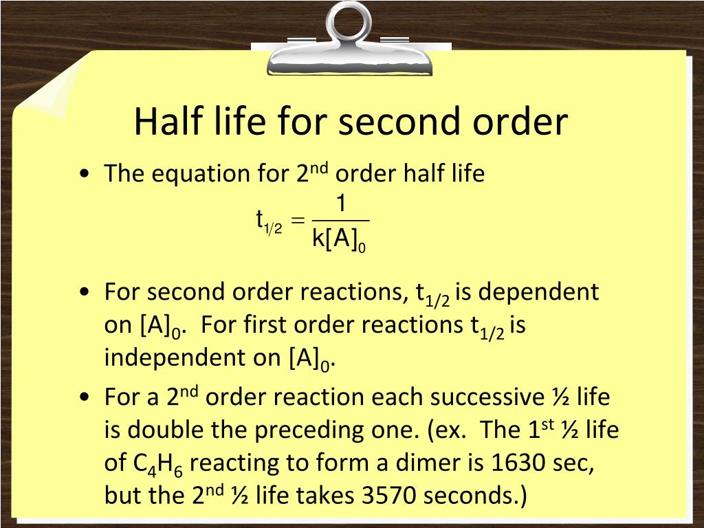 second order half life second order half life