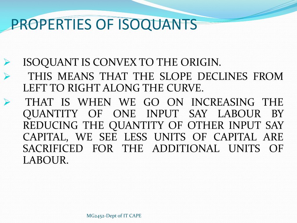 isoquant and its properties