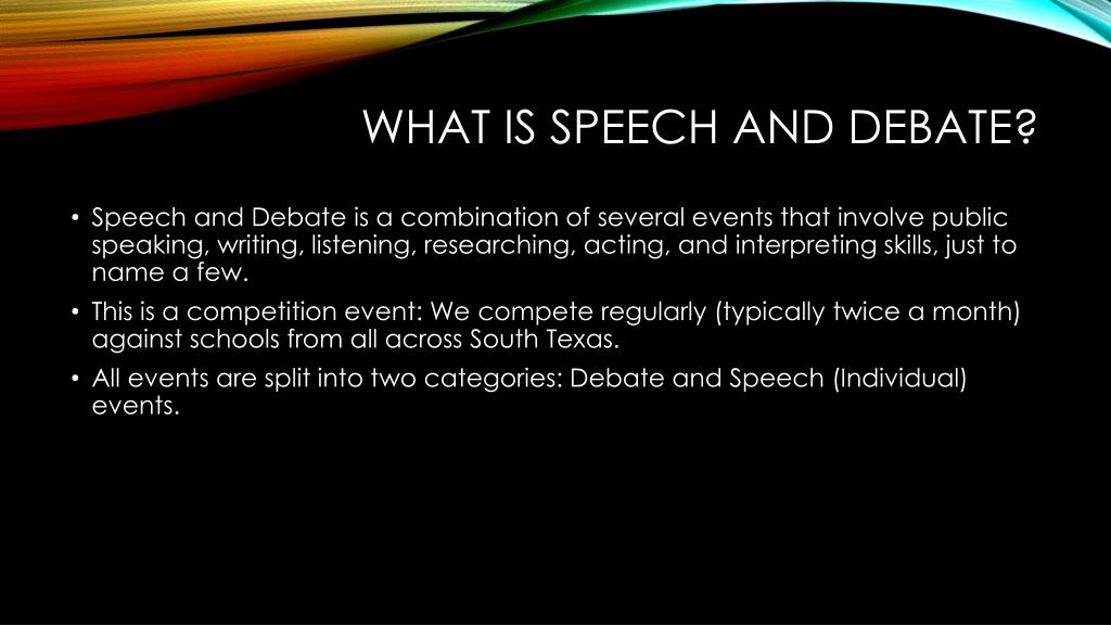 speech and debate definition