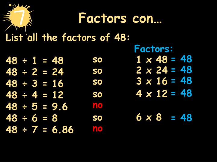 Ppt Divisibility Factors Gcf Multiples Lcm Prime Composite List All The Factors Of 48