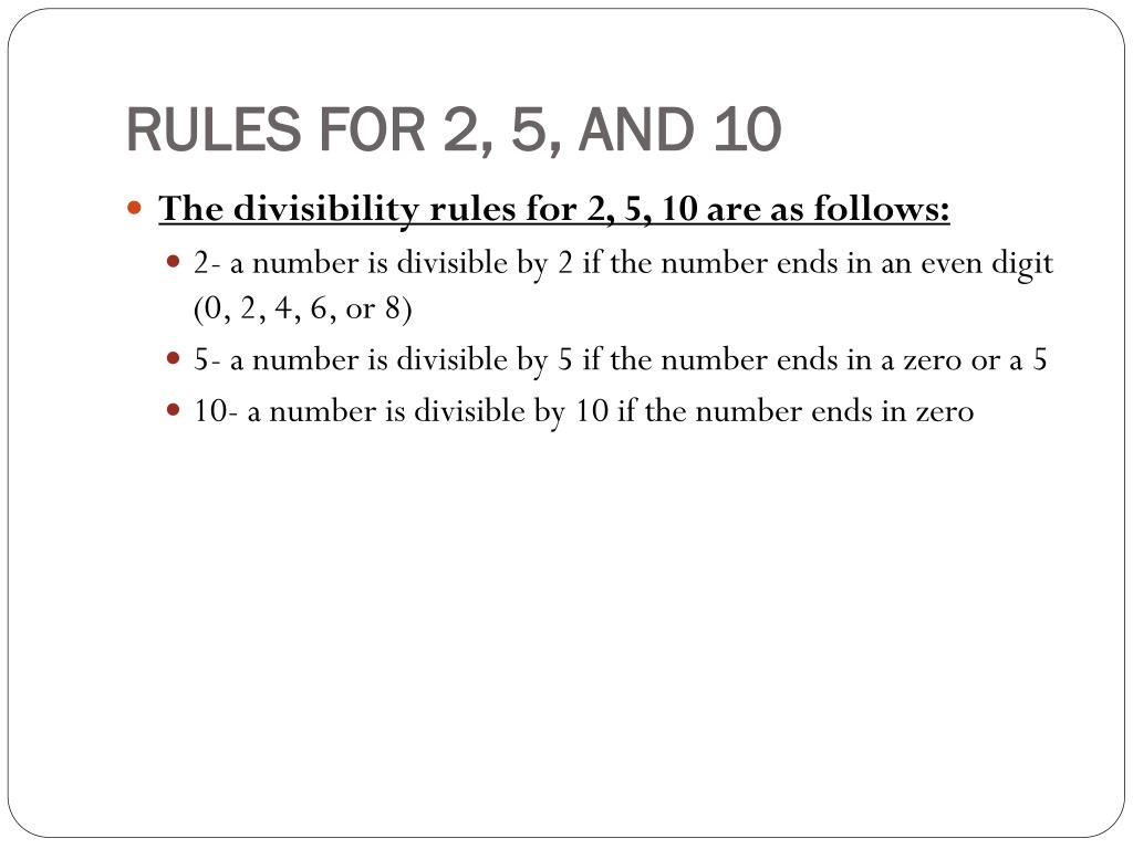 Ppt Divisibility Rules Powerpoint Presentation Free Download Id