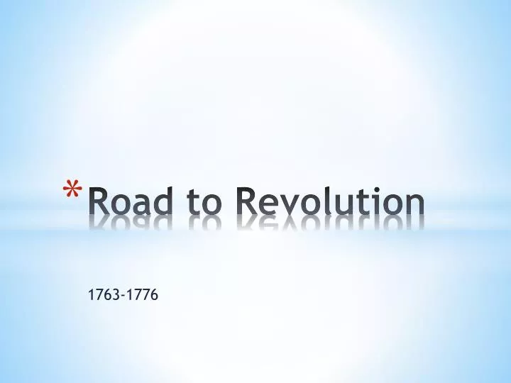 road to revolution n.