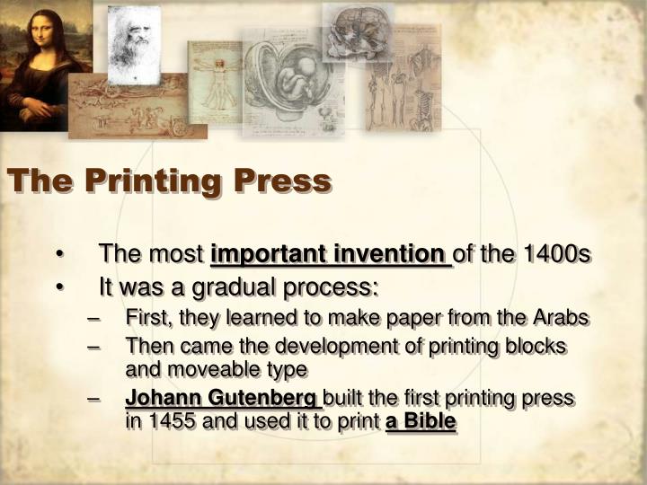 PPT 38g explain the importance of Gutenberg and the invention of