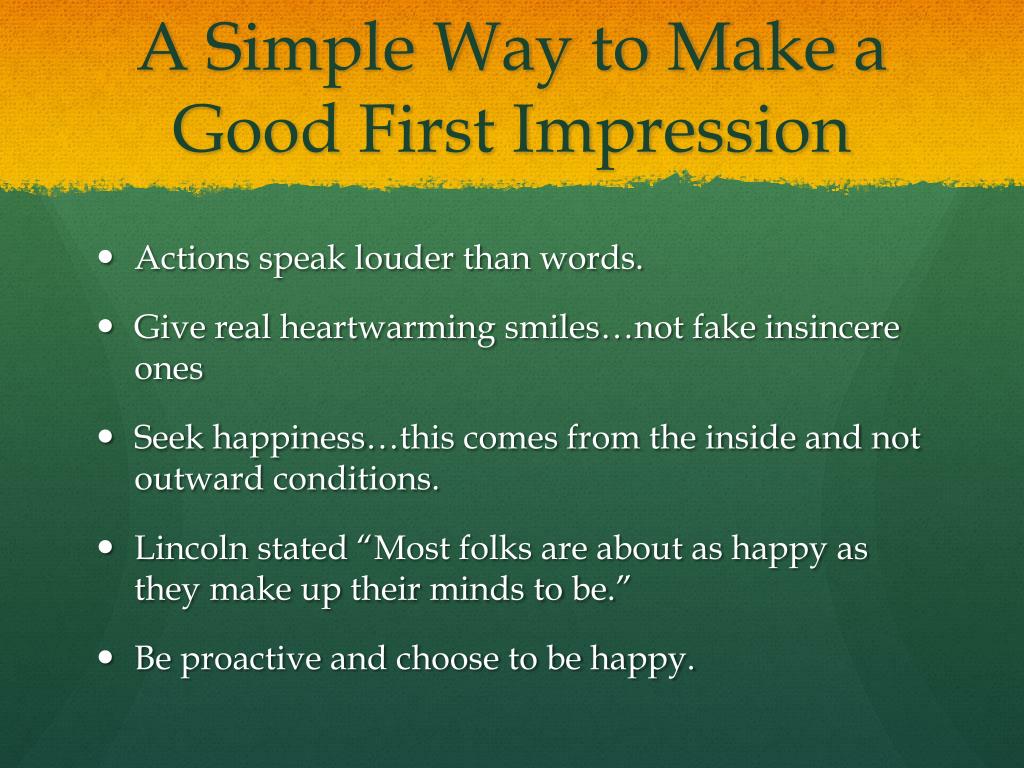 a simple way to make a good first impression a simple way to make a good first impression