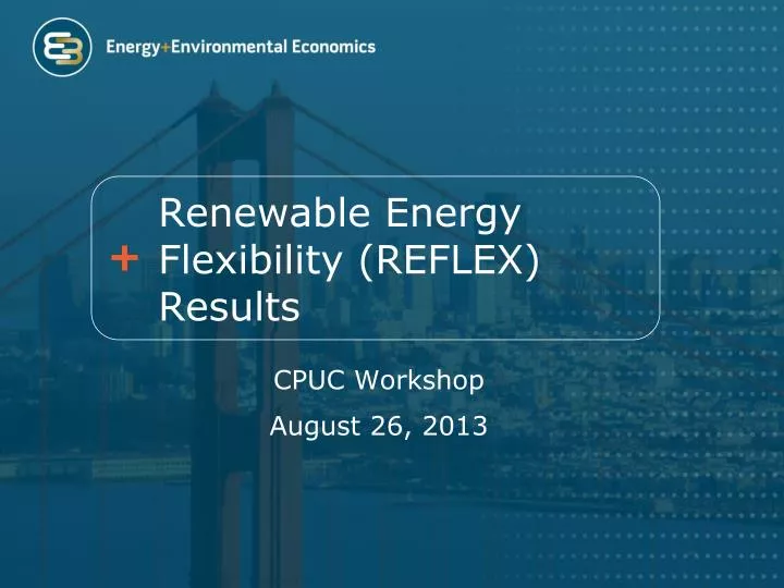 renewable energy flexibility reflex results n.