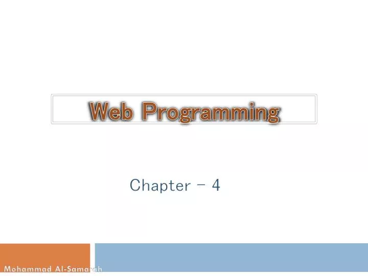 presentation on web programming