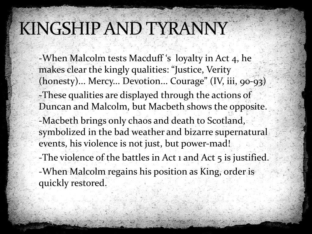 macbeth kingship vs tyranny essay