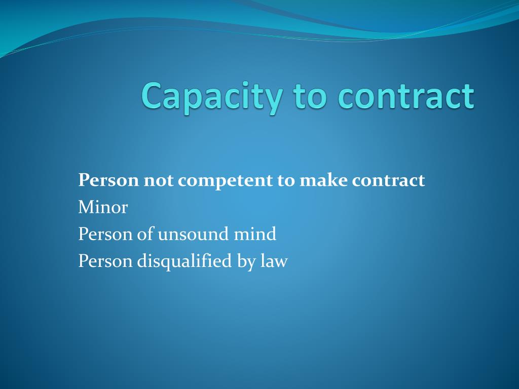 capacity to contract assignment