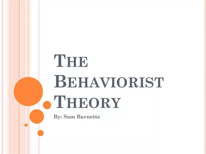 behaviorist theory