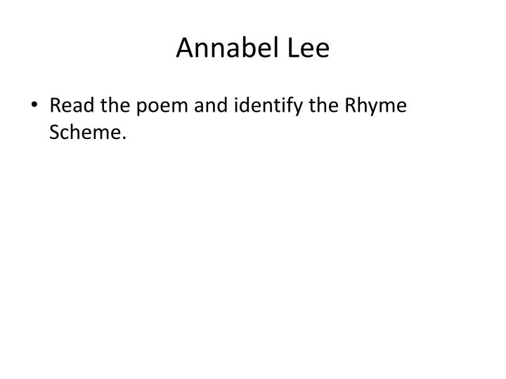 annabel lee rhyme scheme