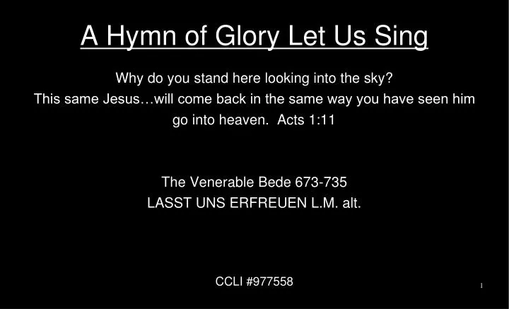 a hymn of glory let us sing n.