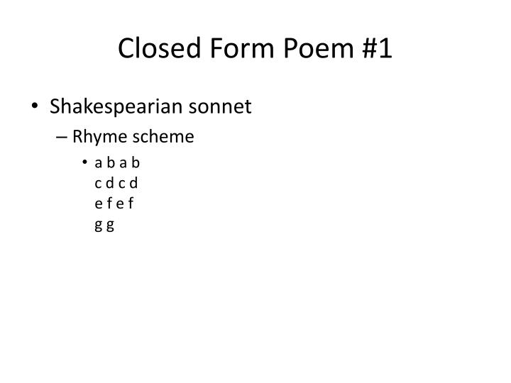 PPT Closed Form Poems PowerPoint Presentation ID 2227131