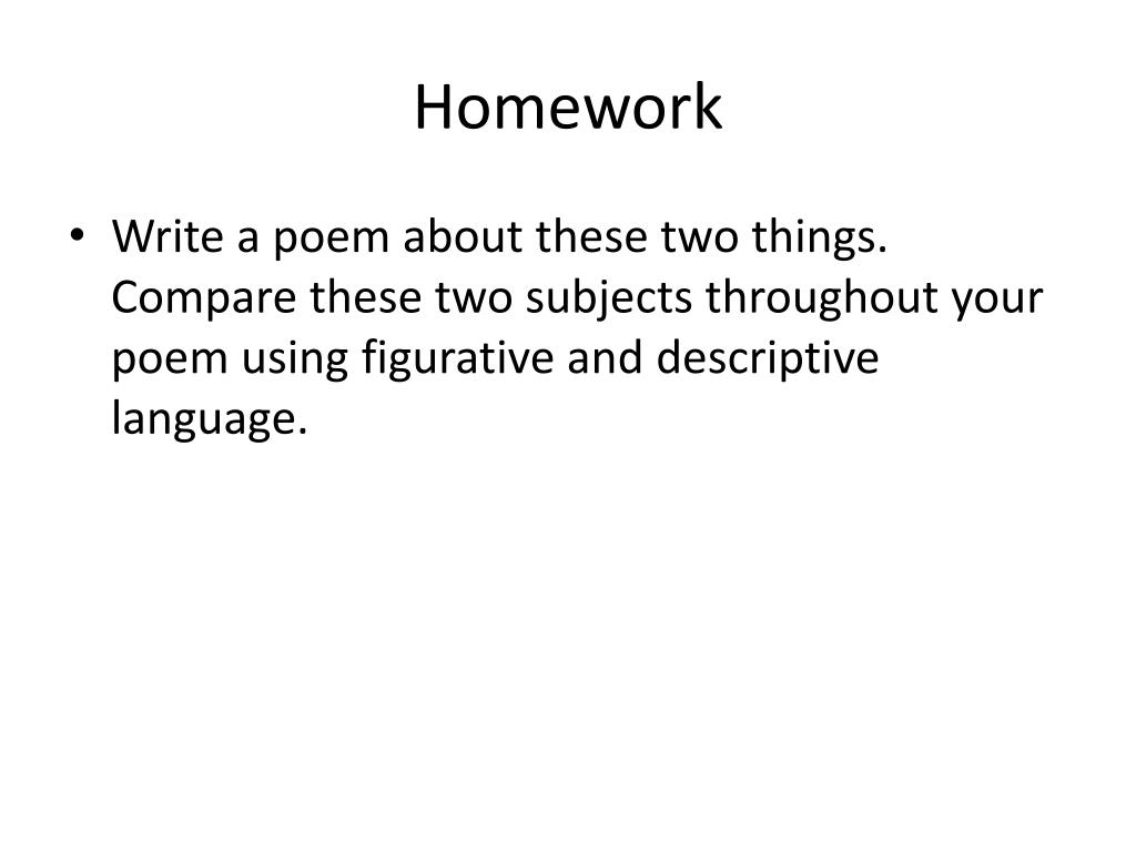 homework metaphor poem