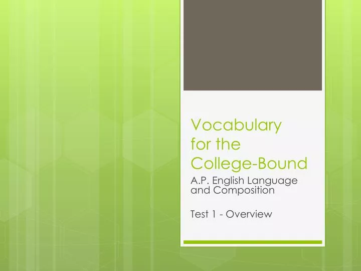 vocabulary for the college bound n.