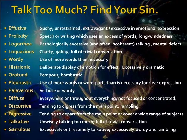talk too much find your sin n.