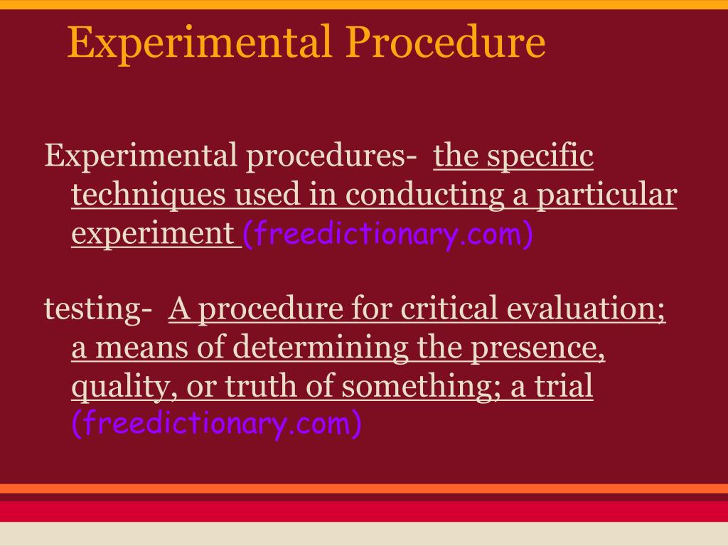 what is experimental method