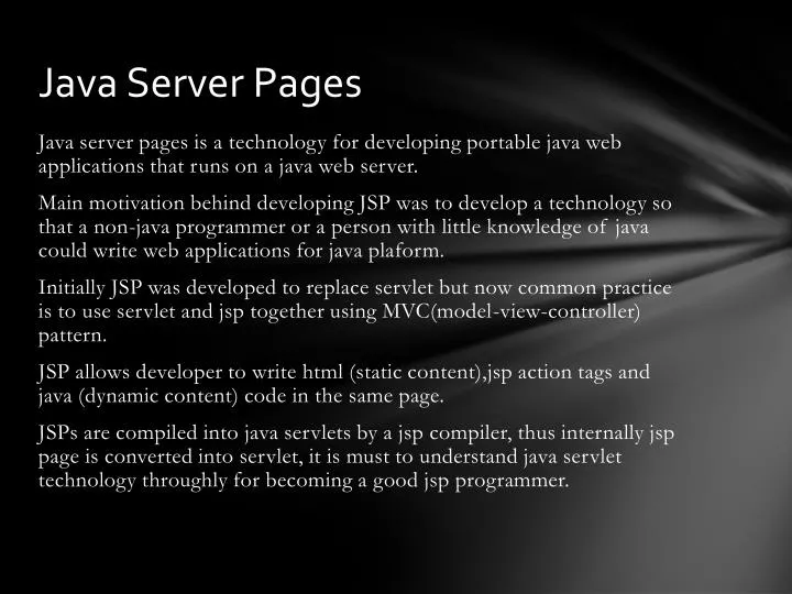 PPT - Java Server Pages PowerPoint Presentation, free download - ID:2229606