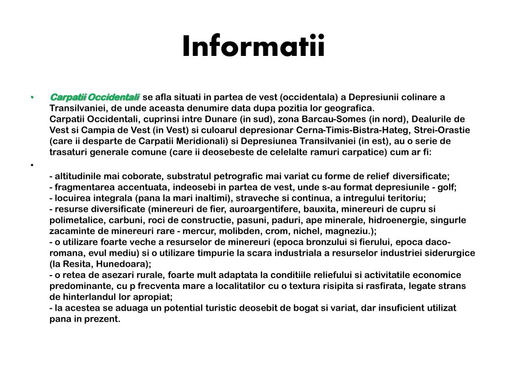 PPT - Carpatii Occidentali PowerPoint Presentation, free download -  ID:2229705