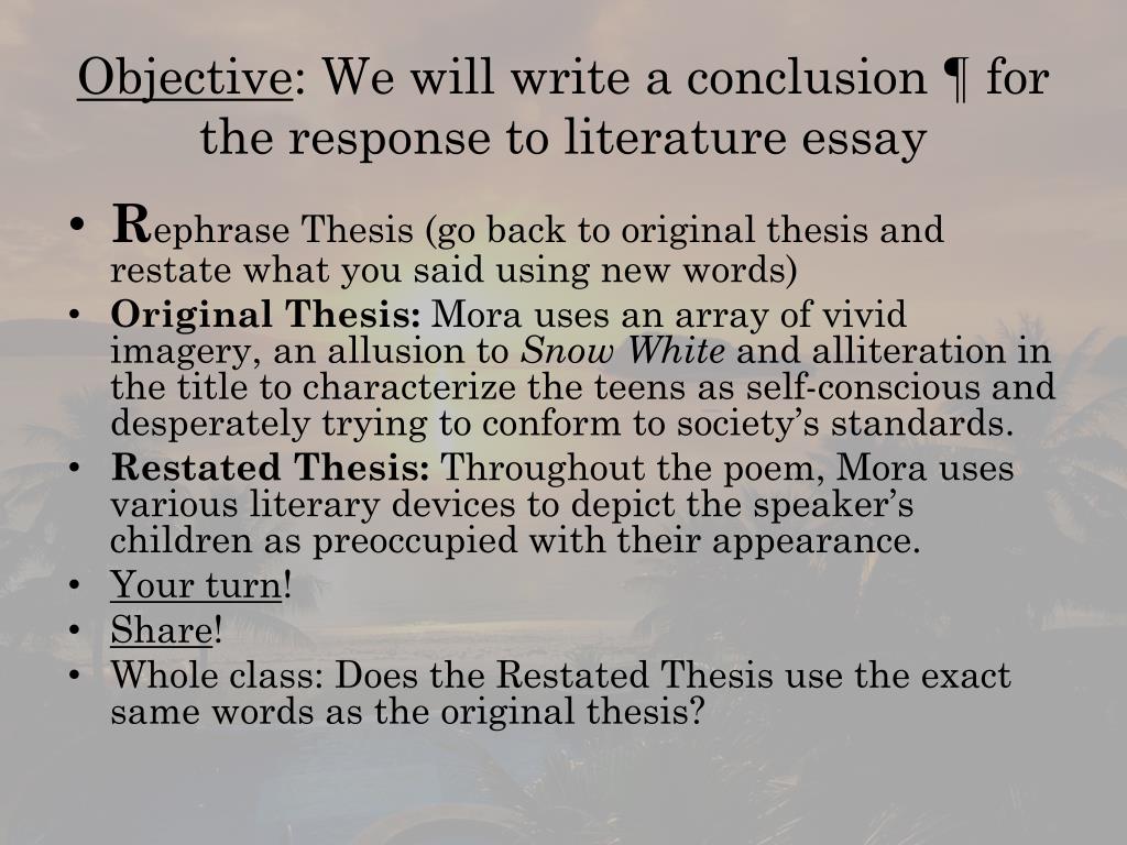 how to write a conclusion for a literary essay