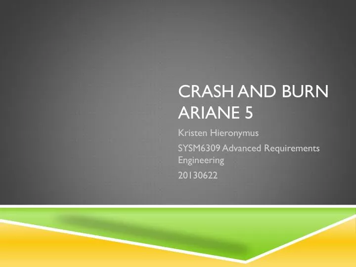 crash and burn ariane 5 n.