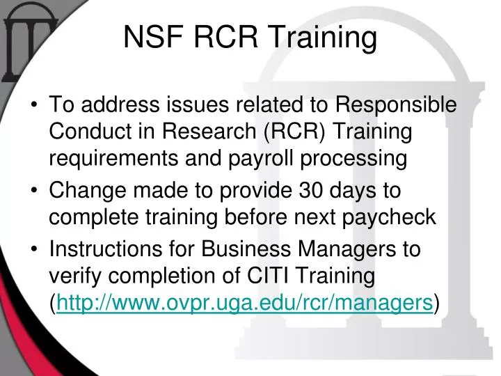 nsf rcr training n.