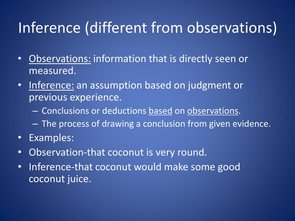 Ppt Scientific Method Observation Vs Inference Powerpoint