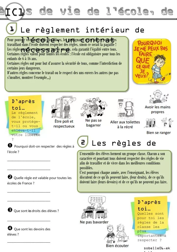 Ppt Les Regles De Vie De L Ecole De La Classe Powerpoint Presentation Id