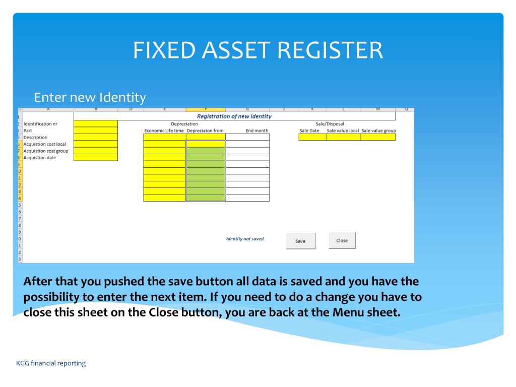 fixed assets register