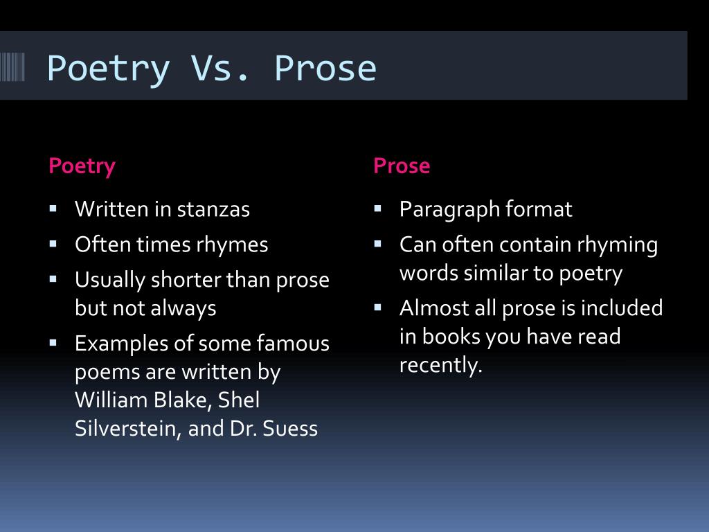 poetry and prose essay